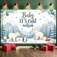 thumbnail image 6 of Winter Theme Winter Banner Blue Polar Bear Banner Cartoon Animal Snow Mountain Background Snowflake Banner for Winter Party Baby Shower Christmas Celebration, 6 of 9