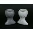 thumbnail image 4 of Things2Die4 Roaring 20's Flapper Lady Gray Concrete Head Planter 6 inch (Set of 2), 4 of 4