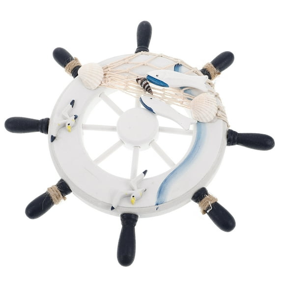 Ocean Themed Decor for Bathroom Nautical Wall Hanging Ornament Beach Home Decor Ship Steering Wheel Wall Art, Coastal Wall Art