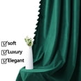 thumbnail image 2 of Soft Luxury Velvet Curtains with Tassels Room Darkening Rod Pocket Window Curtains for Living Room Bedroom, 2 Panels Green 42" W x 63" L x 2, 2 of 7