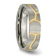 thumbnail image 3 of Auriga Fine Jewelry Titanium Yellow IP-plated 6mm Grooved Band for Men Size 6, 3 of 6