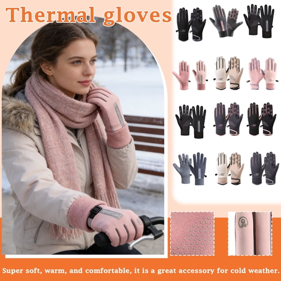 Touchscreen Winter Warm Thickened Fleece Lined Gloves - Cold Weather Protection, Thick & Warm For Motorcycle Riding, Outdoor Sports - Men Women, Unisex, Winter Wear, Daily Use