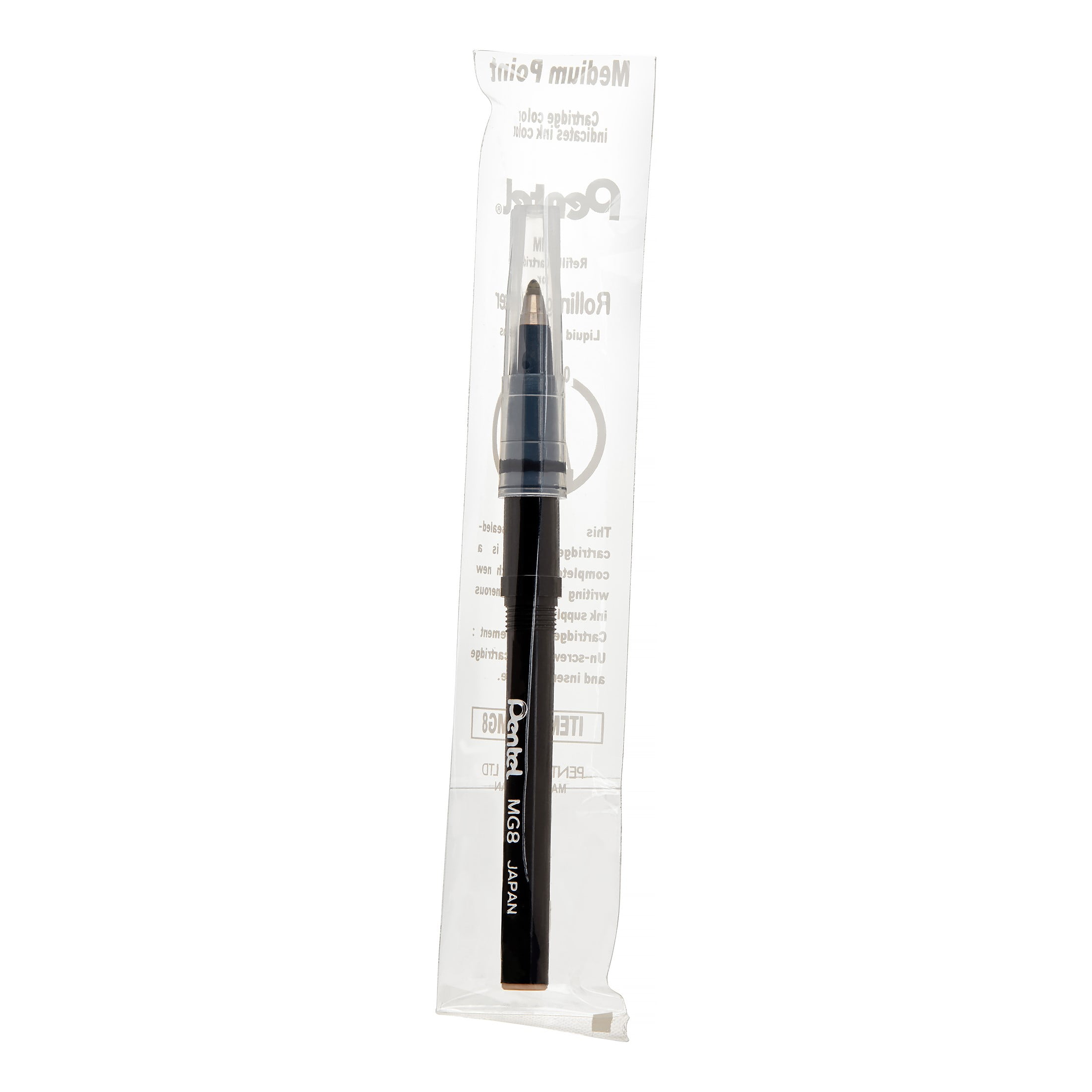 Black Pentel Cushion Ball Tip Roller Pen Refill Choose Pack Size MG8-A 