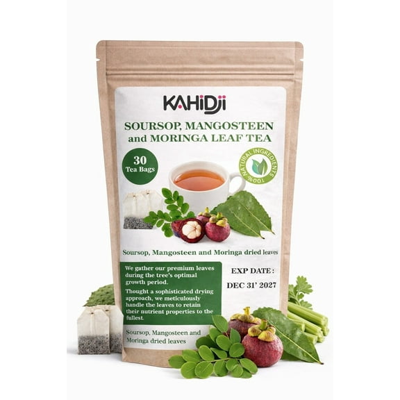 Soursop Leaves, Moringa Leaves & Mangosteen Peel Herbal Tea  Blend, 30 Tea Bags – KAHIDJI