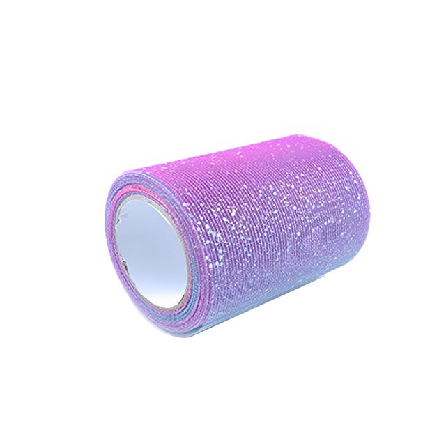 Advancent Rollo de tul con purpurina, tela suave, tul calado con lentejuelas brillantes, rollos de arcoíris, decoraciones para vestidos transpirables, Artesanía Rojo Púrpura Azul Advancent HA082873-02