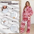 thumbnail image 7 of SCRAWLGOD Valentine's Day Decor Heart Love Plaid Print Red Pink Women's 2 Piece Outfits Long Sleeve Pullover Loose Fit Sweatshirt Wide Leg Pants with Pockets Turtleneck Sweatsuit Loungewear Set, XS, 7 of 7