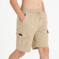 thumbnail image 4 of KPOPLK Boys Shorts Kids Athletic Shorts Teen Casual Summer Bermuda Shorts Drawstring Joggers with Pockets for 5-14Y White 11-12 Years, 4 of 8
