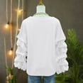 thumbnail image 7 of BXINGOHAI Women's Puff Sleeve Button Down Shirt Vintage Loose Fit Blouse Dressy Casual Tops White L, 7 of 7