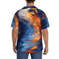 thumbnail image 6 of Picia Galactic Dog Swirls Art Men's Linen Shirts Short Sleeve Cuban Beach Shirts Casual Shirts Button Down Shirt for Men Beach Summer Wedding Shirt-XX-Large, 6 of 7
