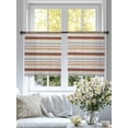 thumbnail image 4 of Beige Khaki Striped Sheer Curtains 54 Inch Length 2 Panels Set Window Treatments, Farmhouse Stripes Modern Abstract Art Rod Pocket Semi Curtains for Living Room/Bedroom/Kitchen Décor, 104"W x 54"L, 4 of 7