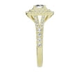 thumbnail image 4 of Unique Moments 1.50 Ct Lab Grown Split Shank Cushion Halo Diamond Engagement Ring 14K Yellow Gold, 4 of 7