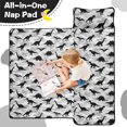 thumbnail image 4 of Gray Dinosaurs Camouflage Pattern Teens Toddler Nap Mat with Pillow, Sleeping Mat Bag for Preschool Daycare 59"x22", 4 of 6