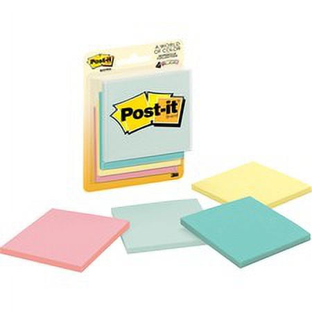 Post-it® Notes Original Notepads -Marseille Color Collection - 200 - 3" x 3" - Square - 50 Sheets per Pad - Unruled - Assorted - Paper - Self-adhesive - 4 / Pack | Bundle of 5