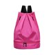thumbnail image 1 of Mochila con cordón impermeable con compartimento para zapatos, bolsas con cordón seco y húmedo para hombres, mujeres, gimnasio, yoga, compras, natación, color rojo, 1 of 8