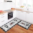 thumbnail image 4 of Farmhouse Kitchen Rugs and Mats 2 Pieces, Rooster Decor, Buffalo Plaid Sunflowers Anti Fatigue Non Slip Mat Farm House Runner for Kitchen, Laundry 17x30+17x47inch Grey, 4 of 6