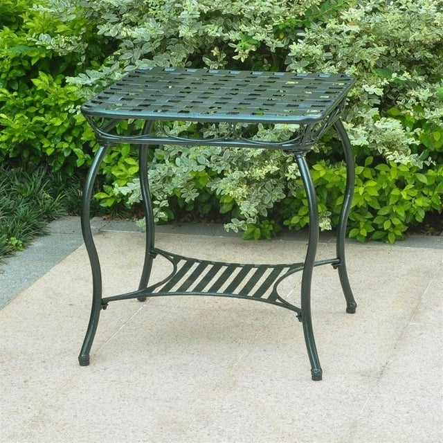 International Caravan Santa Fe Table d'Appoint de Patio en Fer, Gris Verdi