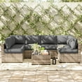 thumbnail image 3 of Pakunoda 14 Pieces Outdoor Replacement Cushions, 5” High-Density Foam Sectional Cushions Couch, 6 Seat Patio Conversation Sets for Rattan Wicker, Liner&Cover, Light Grey, 3 of 7