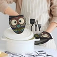 thumbnail image 6 of Vsdgher Boho Owl Non-Slip Mini Oven Mitt Set, Short Oven Mitts for Baking Grilling Barbecue Microwave, 5.9"x5.9"in, 6 of 7