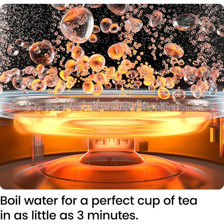 Chefman 1L Electric Glass Kettle w/ LED Indicator Light, Automatic Shutoff - Black, New