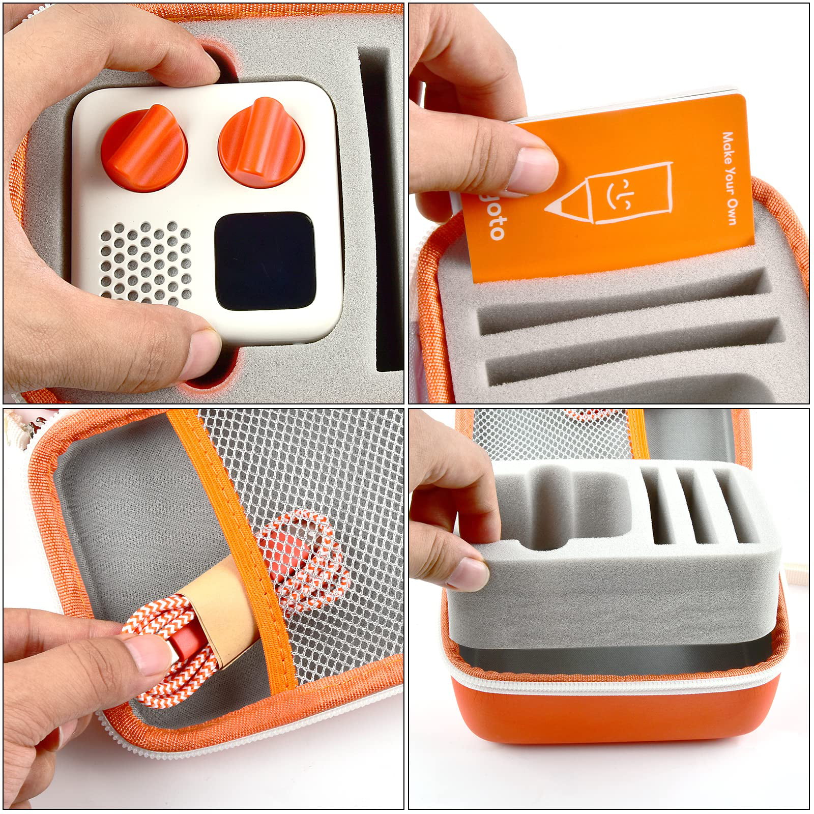 Travel Case for Yoto Mini- Protective Holder for Kids' Audio & Music Player,  Audiobook Cards and Speaker - Box Only- Orange 
