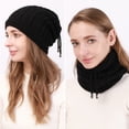 thumbnail image 2 of Yoyauz Pony Tail Beanie Scary Beanie Knitted Ring Scarf Scarf Scarf Long Hair Braid Hat, 2 of 5