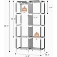thumbnail image 4 of Portable Closet Wardrobe Closet for Hanging Clothes with 6 Storage Shelves, 1 Hanging Rod and 4 Pockets, Free Standing Closet Clothes Organizer for Bedroom, Sturdy and Easy Assemble, 4 of 8