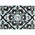 thumbnail image 1 of Metal Light Switch Plate Cover Teal Black Mandala Flower Tile Pattern MDL045, 1 of 13