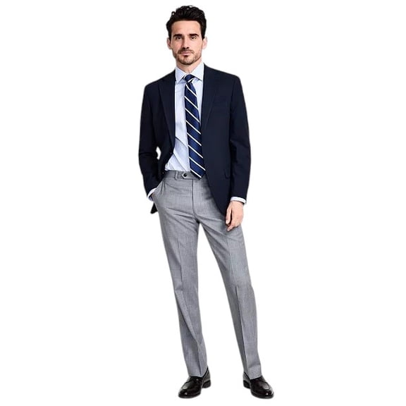 Michael Kors Mens Classic fit Sport Coat Blazer 44 R Navy Blue Solid Stretch