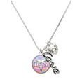 thumbnail image 1 of Delight Jewelry Silvertone Domed Multi Color DA - Love and Lock Charm Necklace, 18"+1", 1 of 4