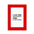 thumbnail image 1 of Je Suis la Plus Simple des Filles Art Déco Mode Cadre Photo Rouge, 1 of 4