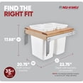 thumbnail image 3 of Rev-A-Shelf Top Mount Double Pullout Under Cabinet Trash Can, 35 Qt, 4WCTM-24DM2-162, 3 of 10
