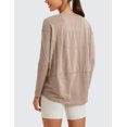 thumbnail image 2 of CRZ YOGA Pima Cotton Boat Neck Top,Workout, Loose Fit, Hip Length, Long Sleeve Shirts for Women, 2 of 6