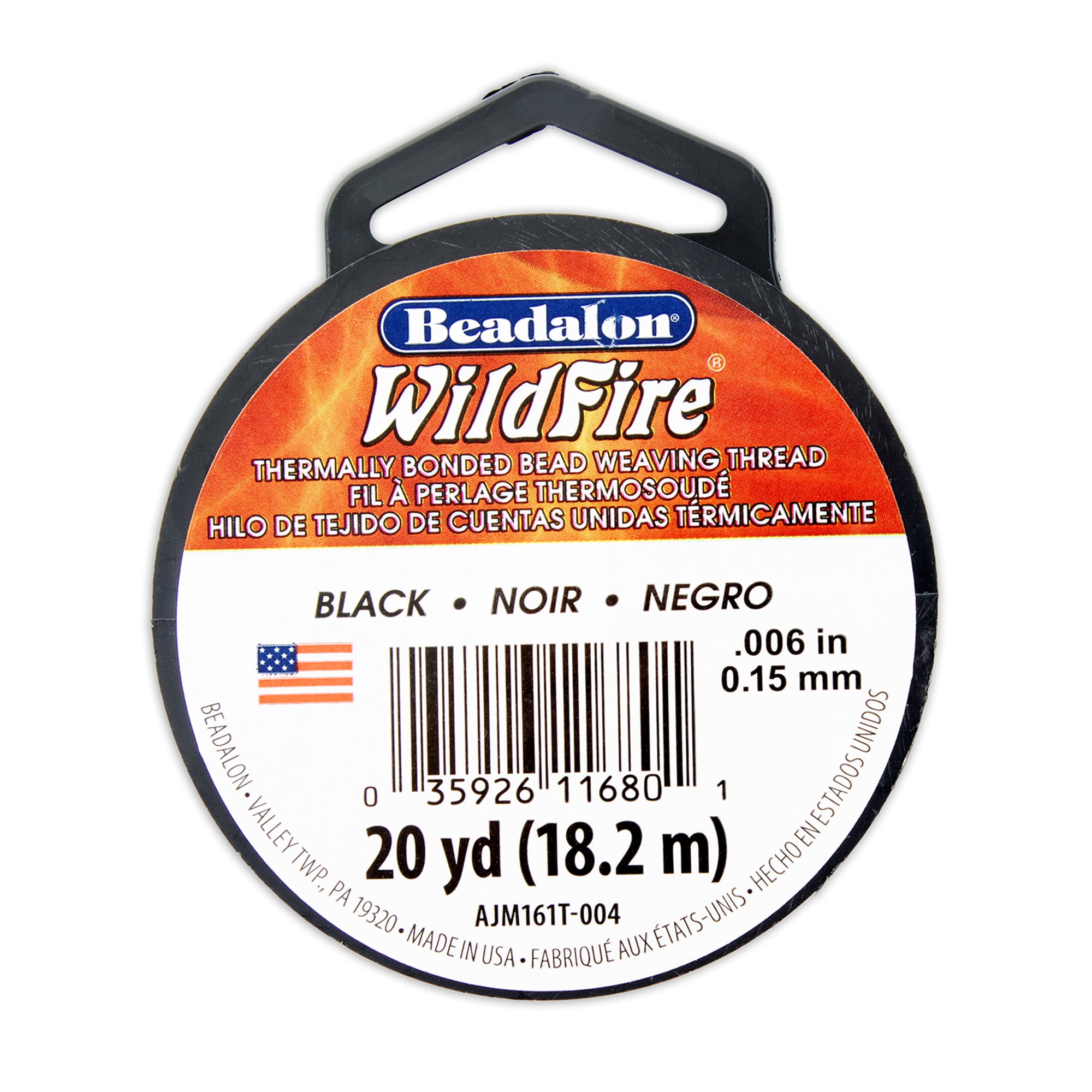(3 pack) Beadalon Wildfire 0.006" Black Beading Thread, 20 yd Roll, Jewelry Stringing