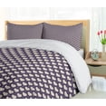 thumbnail image 5 of Ambesonne Romantic Duvet Cover Set, Pastel Hearts Wavy Ornate, 2-Calking, Eggplant and Beige, 5 of 7