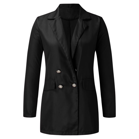 Vedolay Womens Coat Suit Jackets for Women Casual Blazer Long Sleeve Double Work Office Blazer Jackets,Black XXL