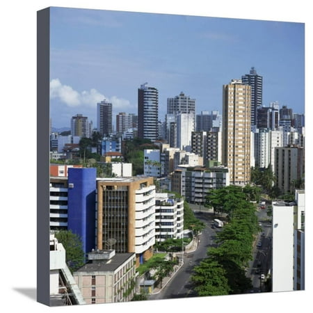 High Rise Buildings on the City Skyline of Salvador in Bahia State in Brazil, South America Stretched Canvas Print Wall Art By Geoff