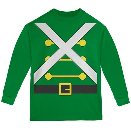 Christmas Toy Soldier Costume Youth Long Sleeve T Shirt Green YLG