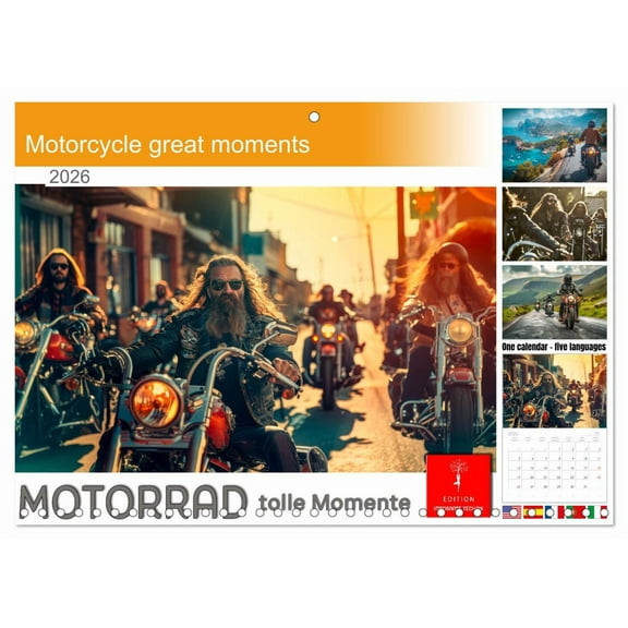 Motorcycle great moments (Monthly Wall Calendar 2026 11.7 x 16.5 (open)), CALVENDO 14 Month Calendar