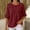 Wine-shirts, variant on Aezemi Women Waffle 3/4 Sleeve Shirt Round Neck Pullover Knit Dressy Casual Breathable Comfy Blouses Spring Summer Outdoor Fashion Casual Tops L