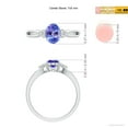 thumbnail image 4 of ANGARA Natural Oval Tanzanite Split Shank Ring with Trio Diamonds in 14K White Gold for Women (Size-7x5mm) | December Birthstone, Anniversary, Jewelry Gift for Women | Natural Tanzanite Ring, 4 of 8