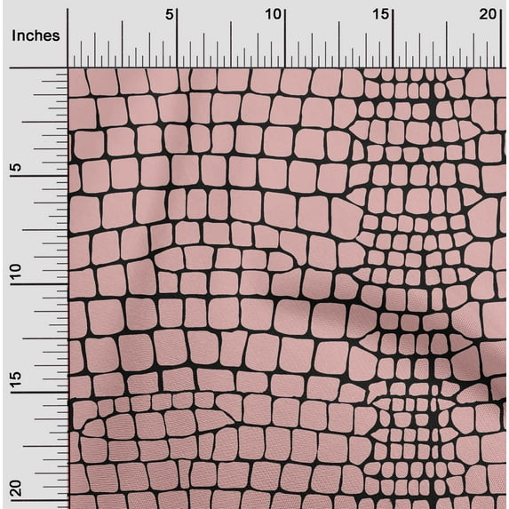 oneOone Viscose Chiffon Light Pink Salmon Fabric Crocodile Animal Skin Craft Projects Decor Fabric Printed By The Yard 42 Inch Wide