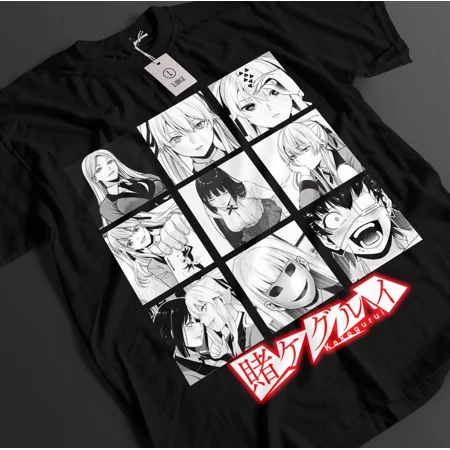 Reprint Rare VINTAGE Kakegurui Shirt Yumeko Tshirt Mary T-Shirt Kirari Top Ryota Mind Anime Game Tee