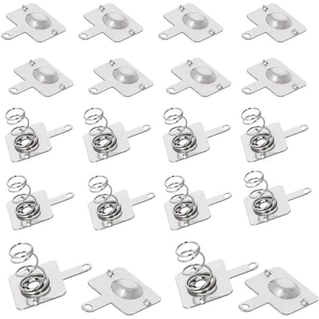 Fielect 20Pairs AA Battery Spring Plate AA Battery Positive Negative Conversion Spring Contact Nickeling Plate 13.5mmx11.5mm