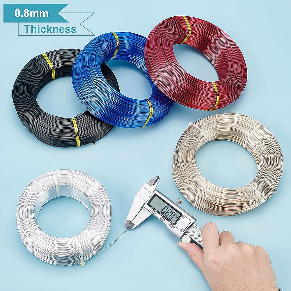 Round Anodized Aluminum Wire for Jewelry Making Silver 20 Gauge 0.8mm about 984.25 Feet(300m)/500g DIY