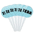 thumbnail image 1 of Tera Cupcake Picks Toppers - Set of 6 - Blue Speckles, 1 of 1