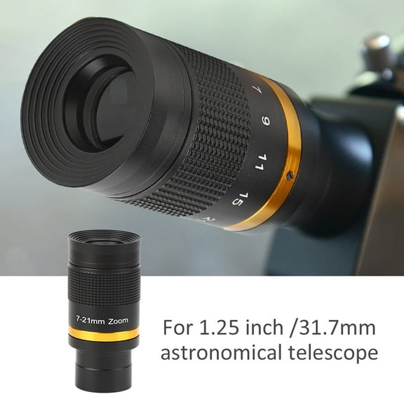 EBTOOLS Eyepiece 1.25,Astronomical Telescope 7‑21mm Continuous Zoom Eyepiece Observation 1.25 Inch/31.7 MM Black