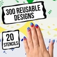 thumbnail image 4 of Custom Body Art Airbrush Nail Stencils -  Design Series Set # 13 includes 20 Individual Nail Templates with 18 Designs, 4 of 6