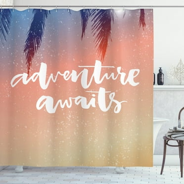 Ambesonne Adventure Shower Curtain, Motivation Theme, 69"Wx84"L, Multicolor