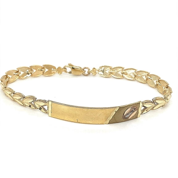 14K TRI COLOR VIRGIN GUADALUPE ID ADULT BRACELET 7"