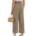 thumbnail image 3 of Elastic Waist Kids Solid Casual Wide Leg Pants Girls Trousers, 3 of 4